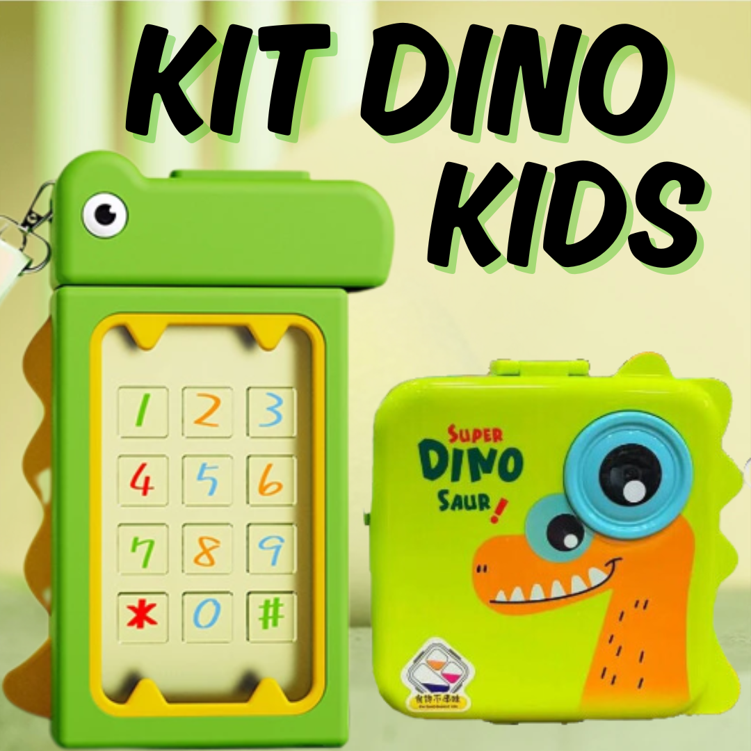 🦖PACK DINO KIDS® (TAPER DOBLE CAPA + TOMATODO DIVERTIDO DE DINOSAURIO)🍱