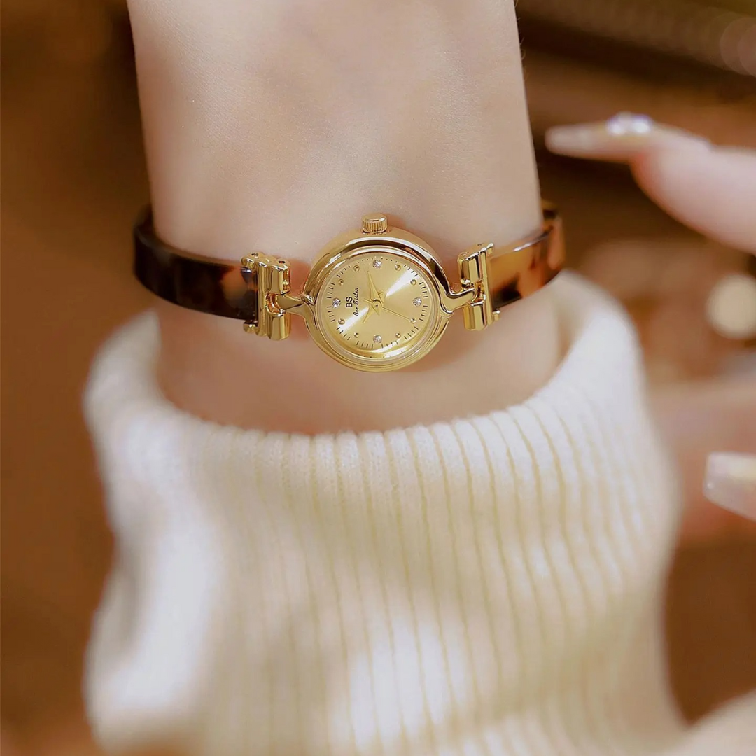 Reloj Clásico BS (elegancia de alta gama con diseño carey y ámbar) ⌚✨🟤