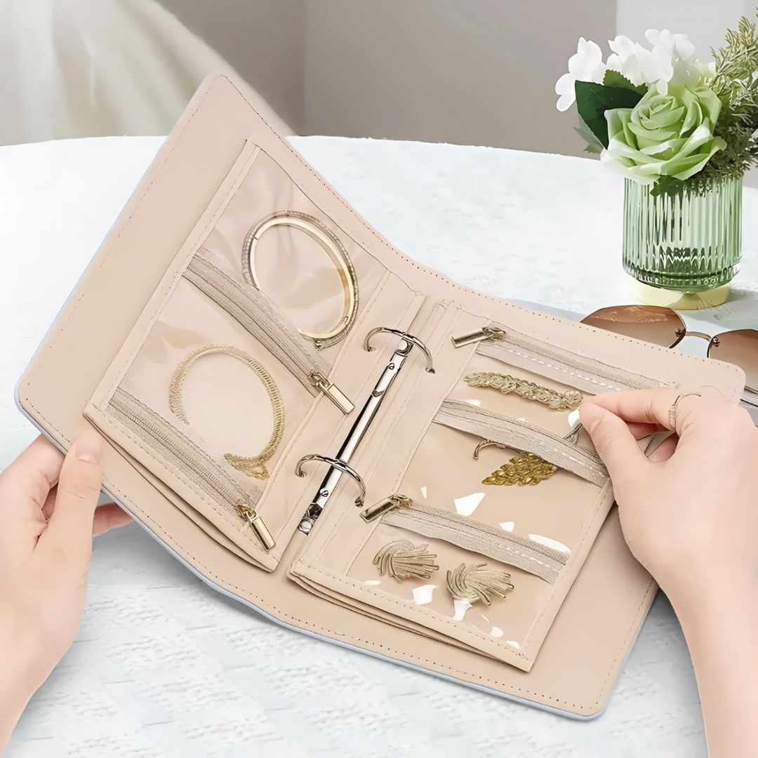 💎 LIBRO ORGANIZADOR  DE JOYAS TRANSPARENTE CON TACTO DE TERCIOPELO ✨ (🔒 Organiza, protege y presume tus joyas con estilo 🔒)