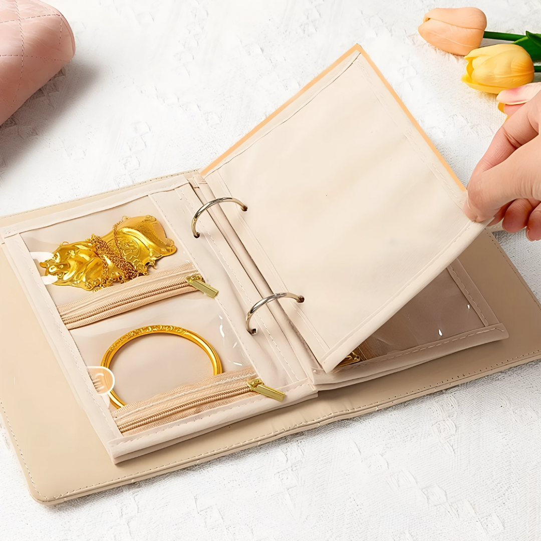 💎 LIBRO ORGANIZADOR  DE JOYAS TRANSPARENTE CON TACTO DE TERCIOPELO ✨ (🔒 Organiza, protege y presume tus joyas con estilo 🔒)