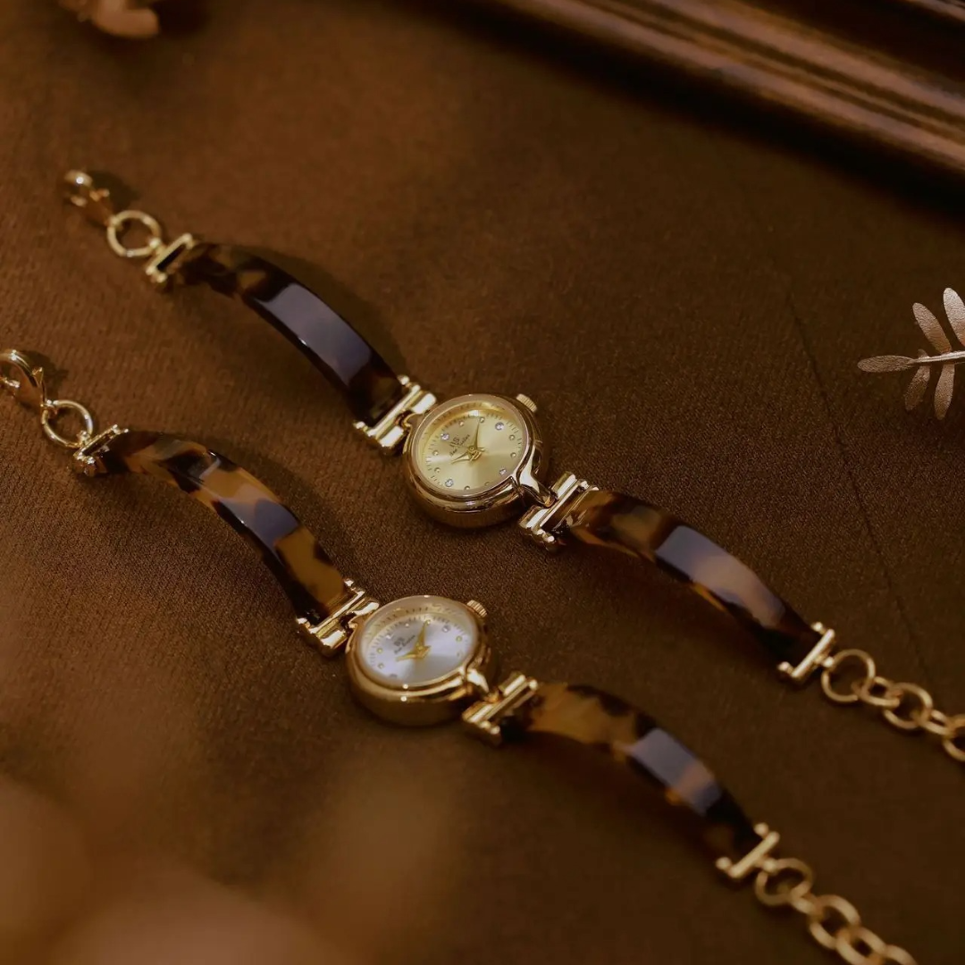 Reloj Clásico BS (elegancia de alta gama con diseño carey y ámbar) ⌚✨🟤