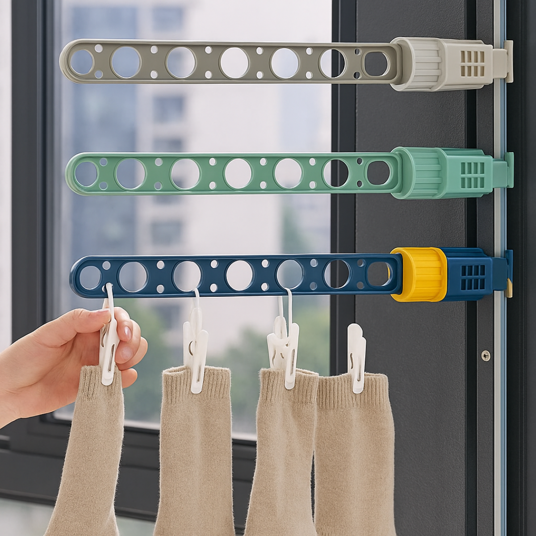 🧺 TENDEDERO PARA VENTANAS 🌞 (💨 Ahorra espacio y seca tu ropa fácilmente donde quieras 💨)