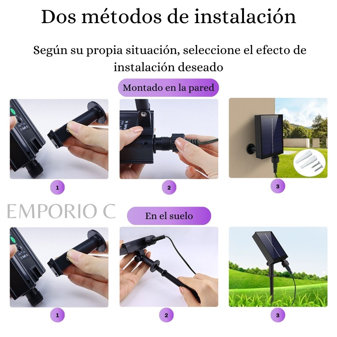 🎇LUCES NAVIDEÑAS CON PANEL SOLAR🔆🔌