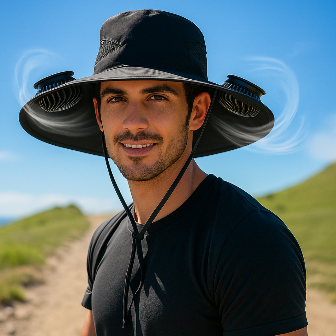 Sombrero con Ventilador (refresca tu día bajo el sol) 👒🌞💨