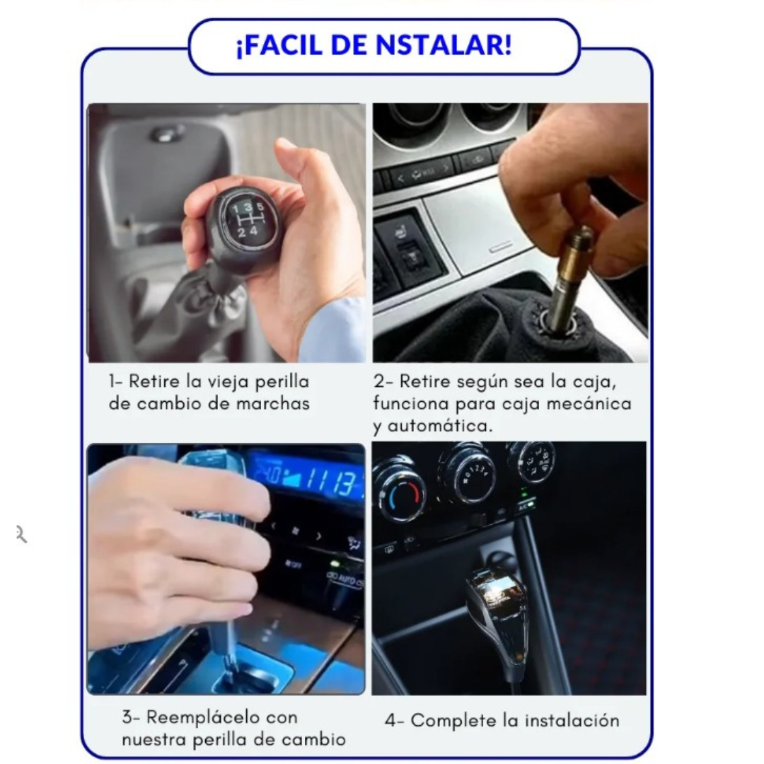 PERILLA DE ENGRANAJE MANUAL DE CRISTAL LUMINOSO ✨ – ESTILO QUE BRILLA EN CADA CAMBIO