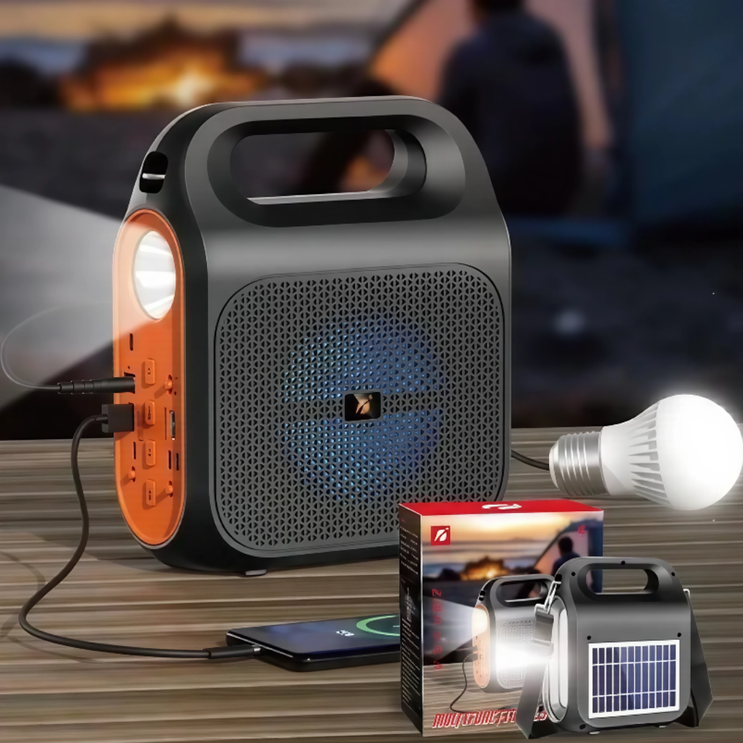 🔊PARLANTE SOLAR – Música sin enchufes, solo con el poder del sol ☀️