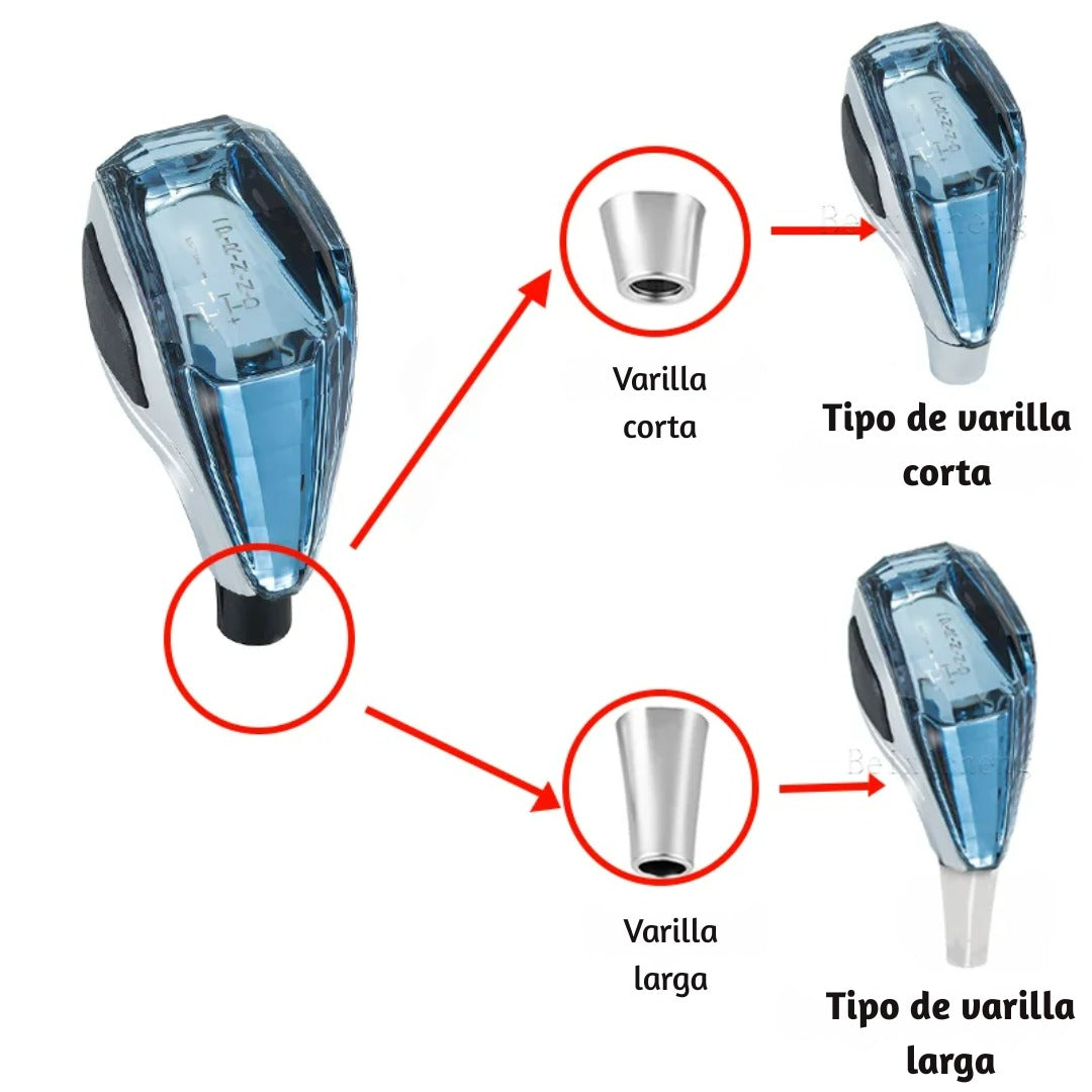 PERILLA DE ENGRANAJE MANUAL DE CRISTAL LUMINOSO ✨ – ESTILO QUE BRILLA EN CADA CAMBIO